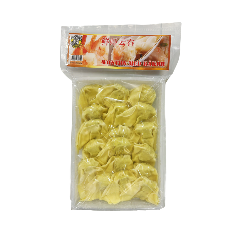 Wonton med räkor, kinesisk ravioli 360g, Lucky Cat