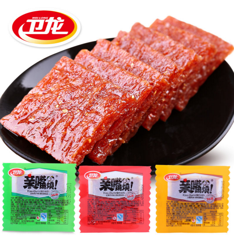 Kryddig kinesisk vetesnacks kyckling smak 260g, WEILONG