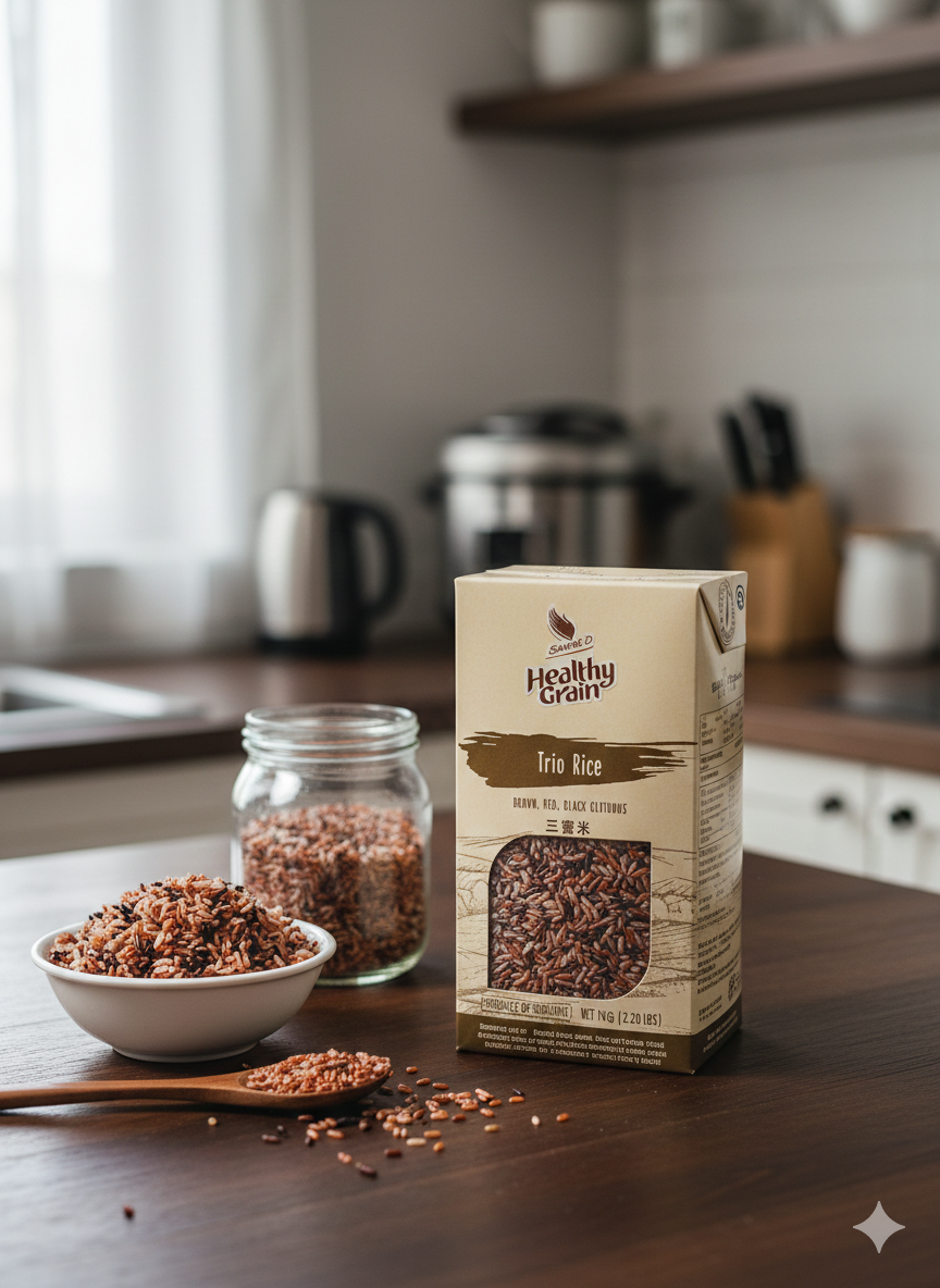 Flerkorn Trio Ris 1kg, Healthy Grain