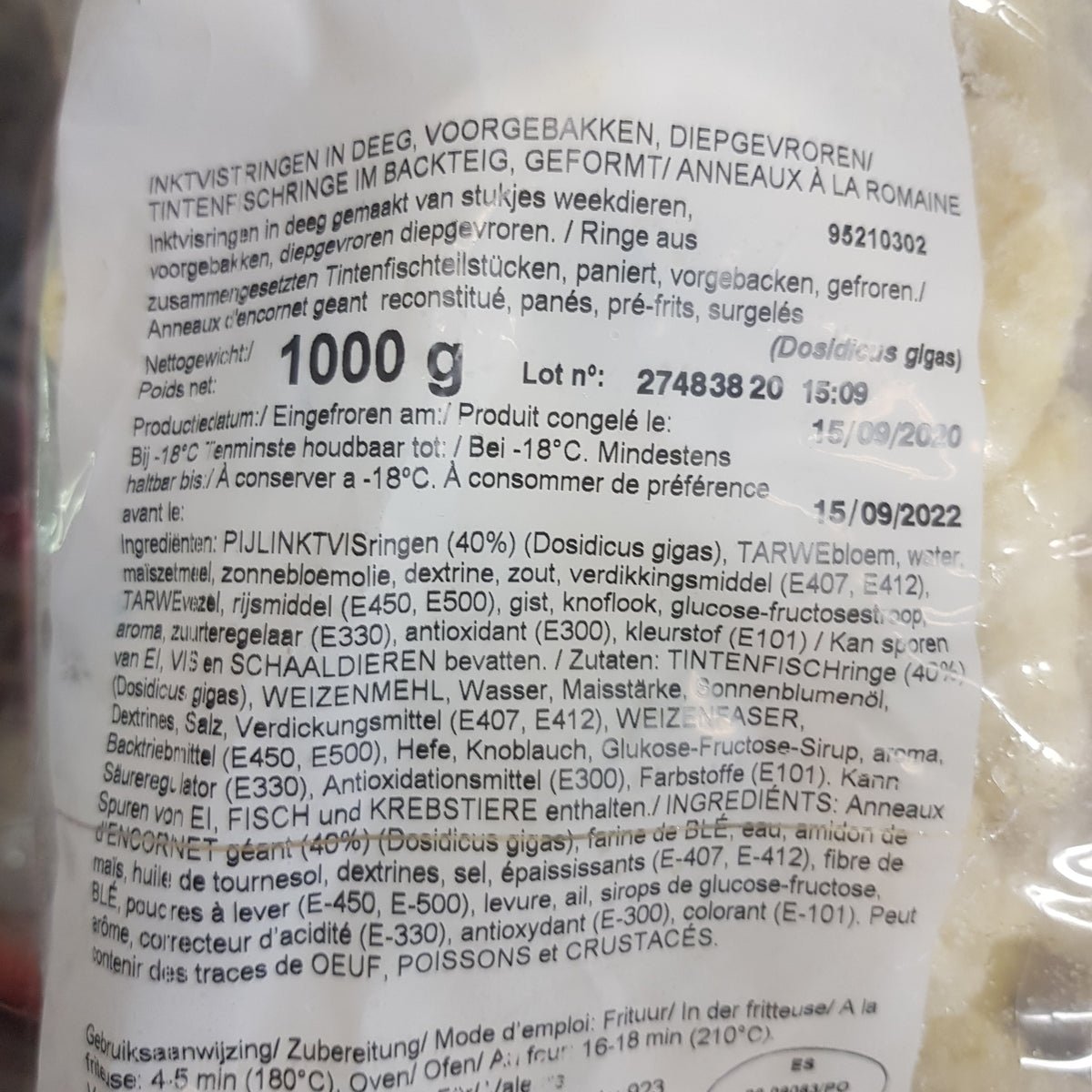 Friterad Bläckfisk Ringar 1kg, Fishermans Choice