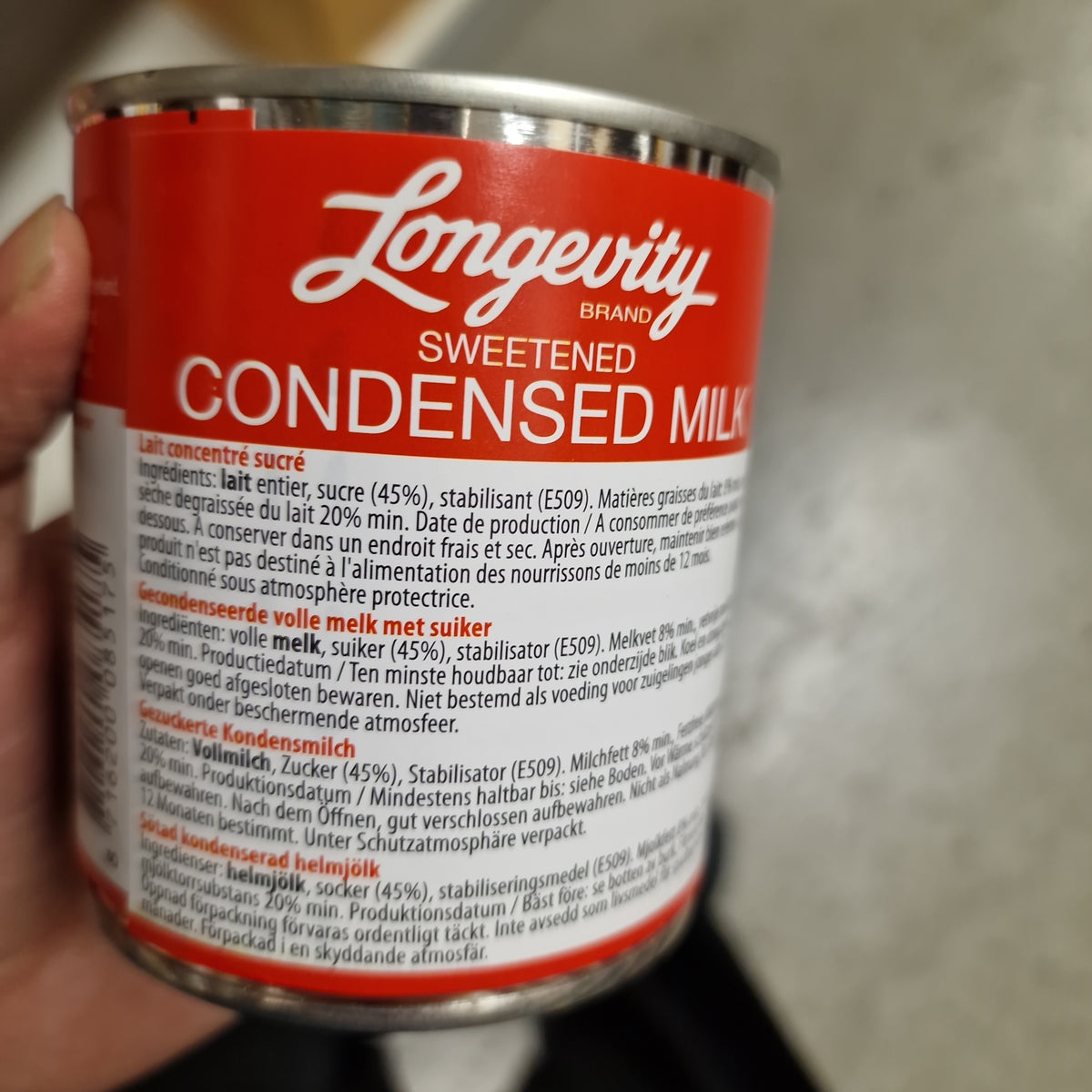 Kondeserad mjölk 397g, Longevity