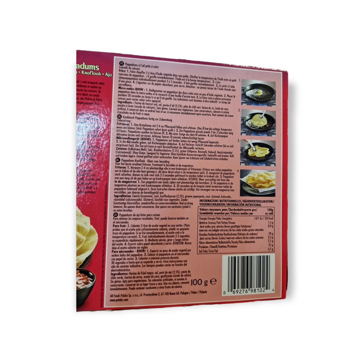 Pappadums Vitlök 100g, Patak's