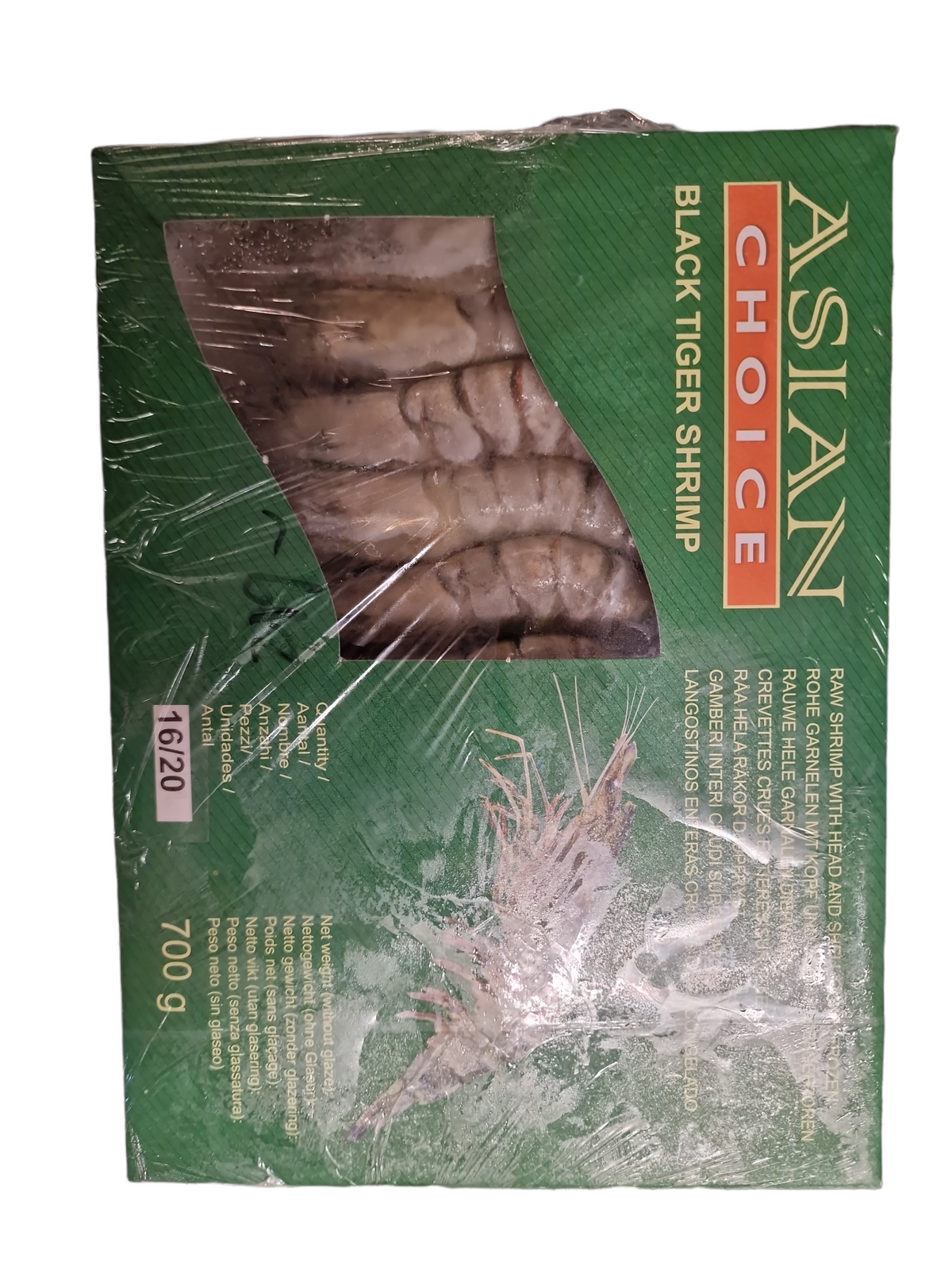 Djupfrysta Svarta Tigerräkor 8/12 700g, Asian Choice