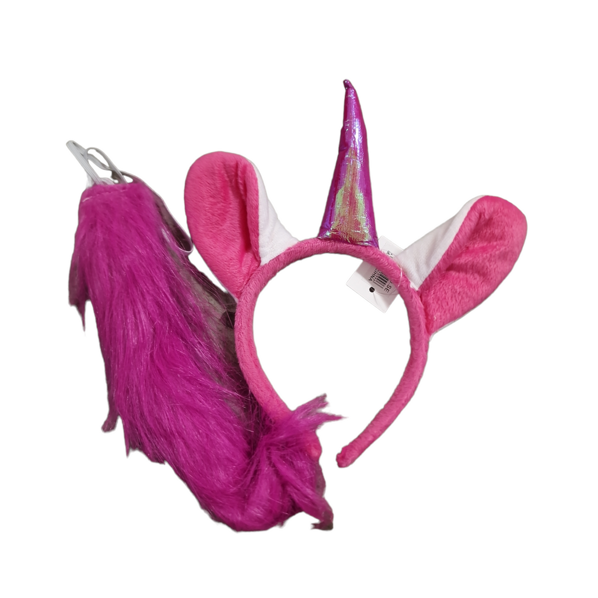 Enhörningsset Diamdem och svans Cerie rosa