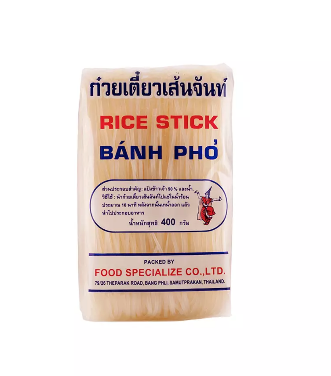Risnudlar (3mm) 400g, Thai dancer
