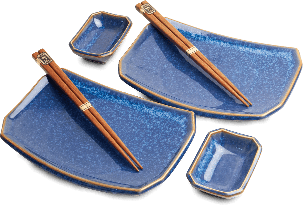 Sushiset i blå. Storlek: 22,2 x 12,4 cm | H2,5 cm.