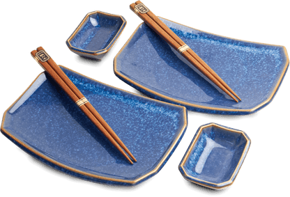 Sushiset i blå. Storlek: 22,2 x 12,4 cm | H2,5 cm.
