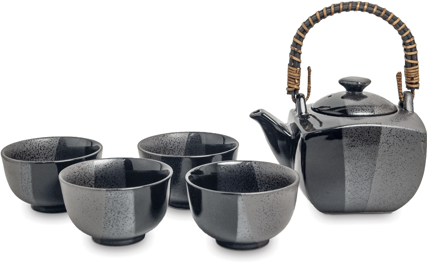 Japanskt teset i svart, 600 ml. Storlek: Ø8,5 cm | H5,2 cm | 600 ml.