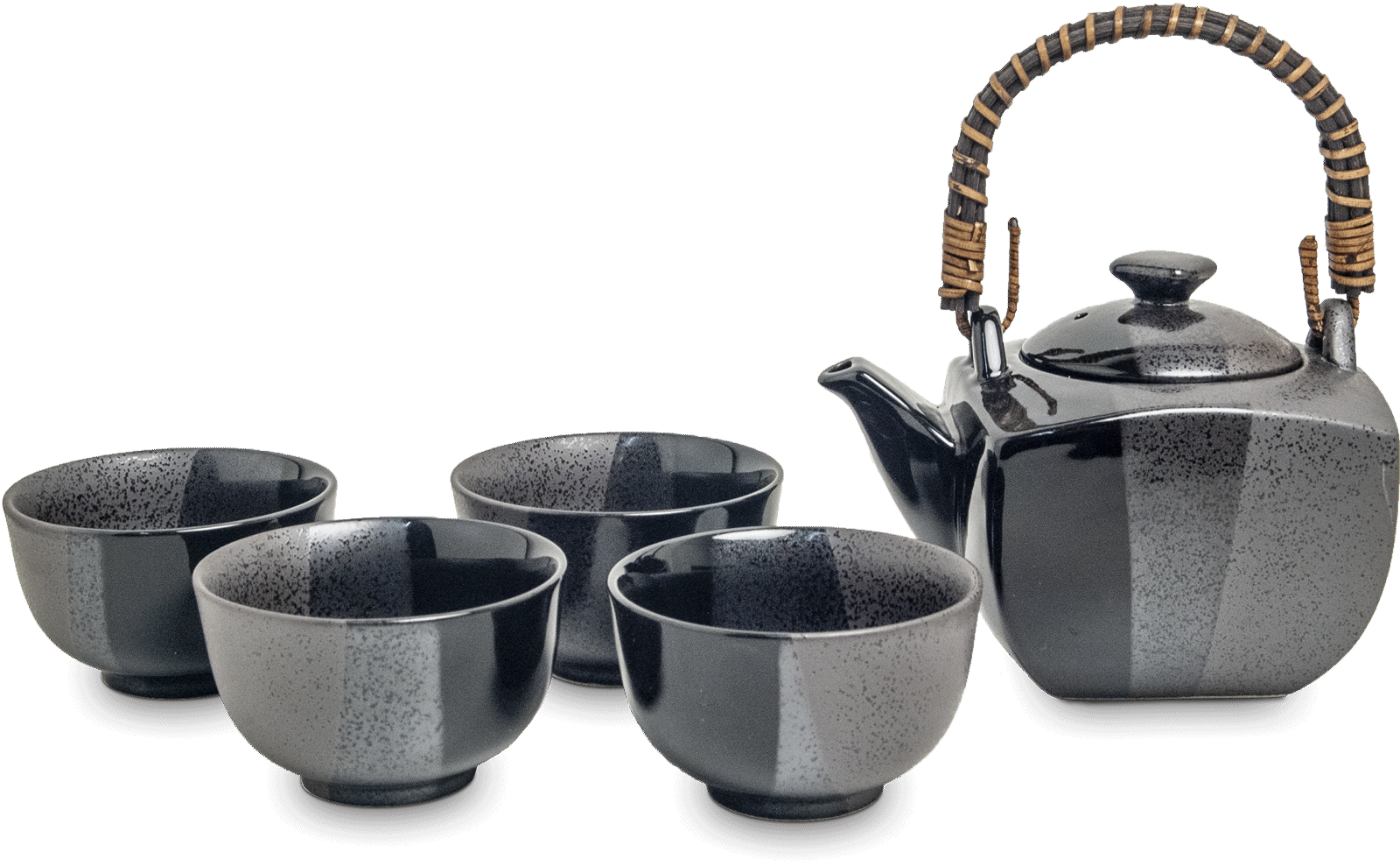 Japanskt teset i svart, 600 ml. Storlek: Ø8,5 cm | H5,2 cm | 600 ml.