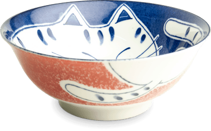 Skål med röd katt-motiv. Storlek: Ø20,5 cm | H8 cm.