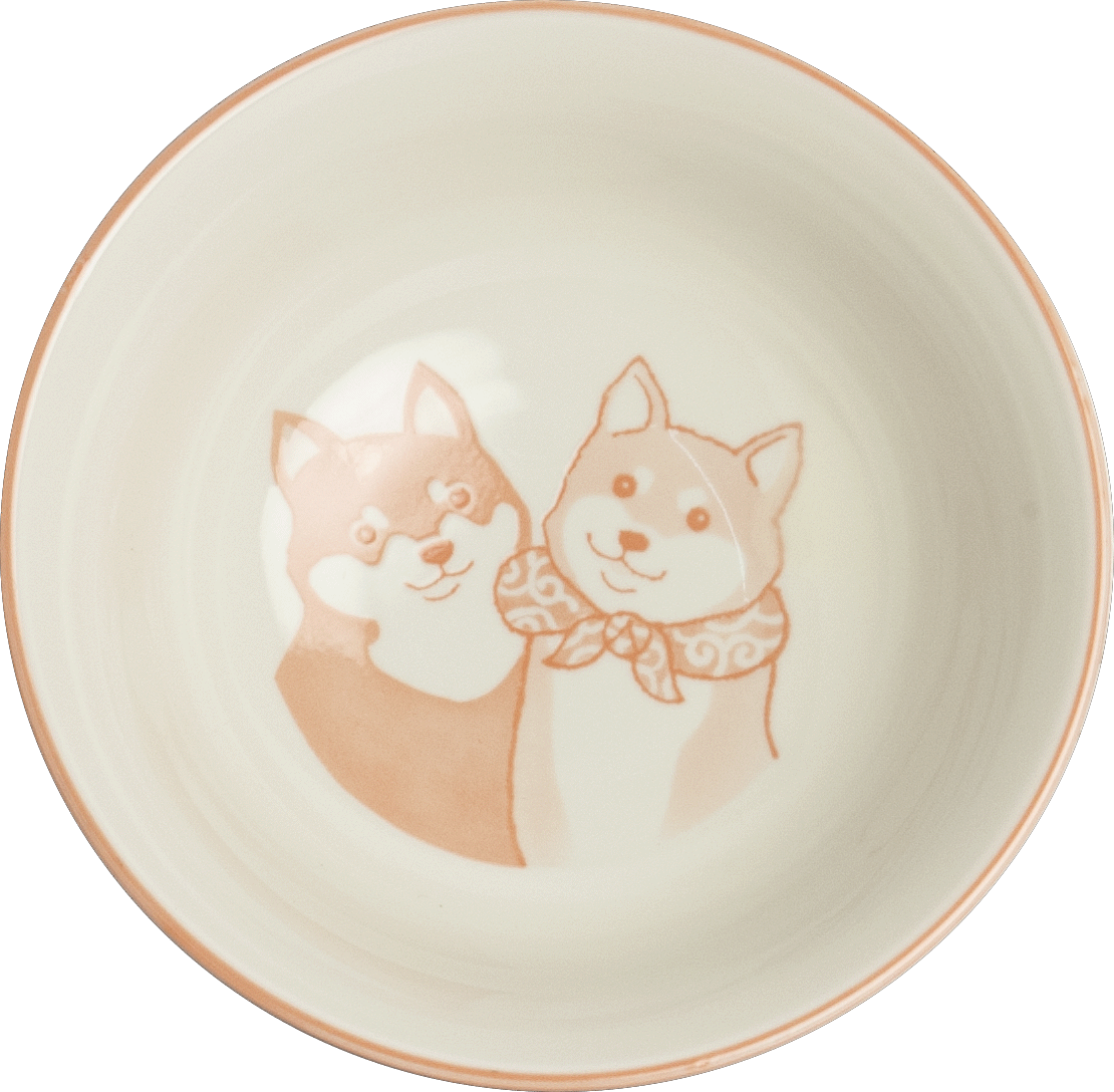 Skål med Shiba-motiv. Storlek: Ø21 cm | H8 cm.