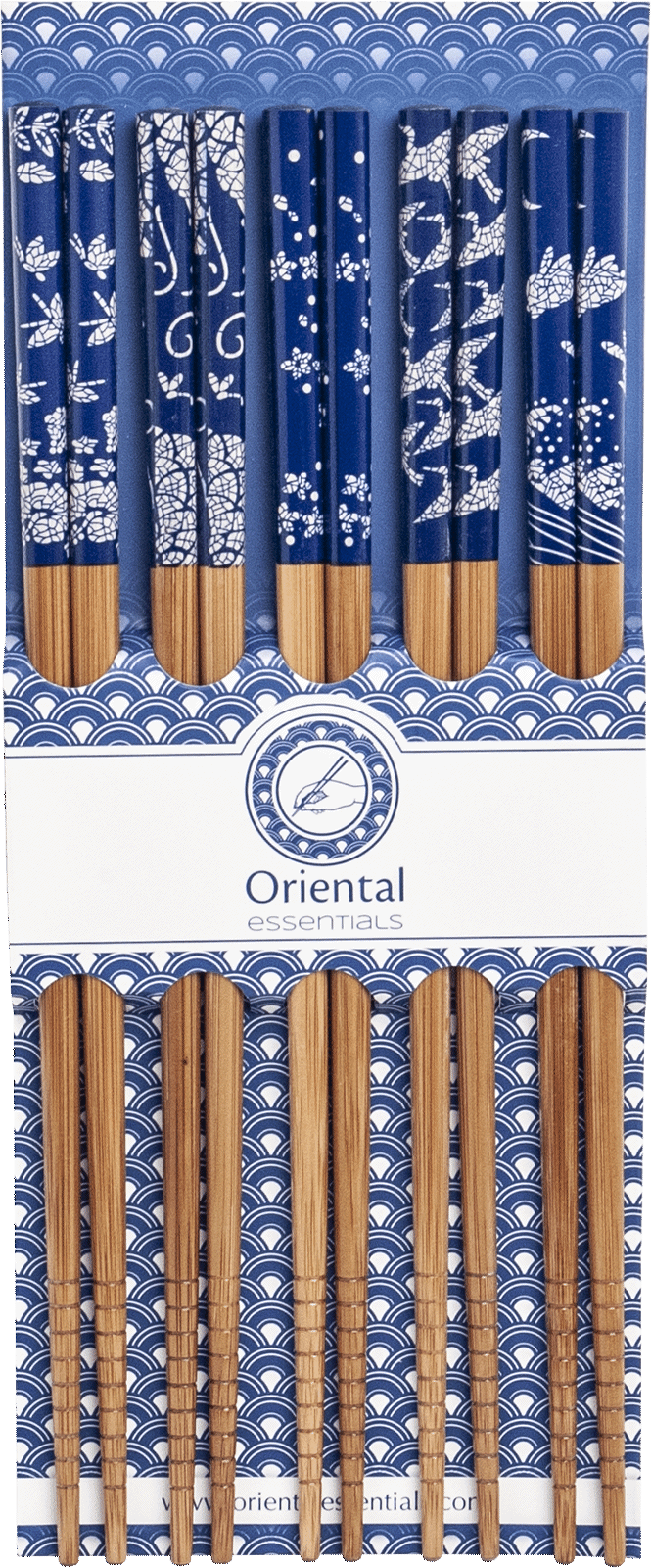 Japanska pinnar blåvit 5-pack