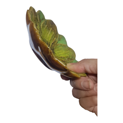 Skål blad grön 11x3cm