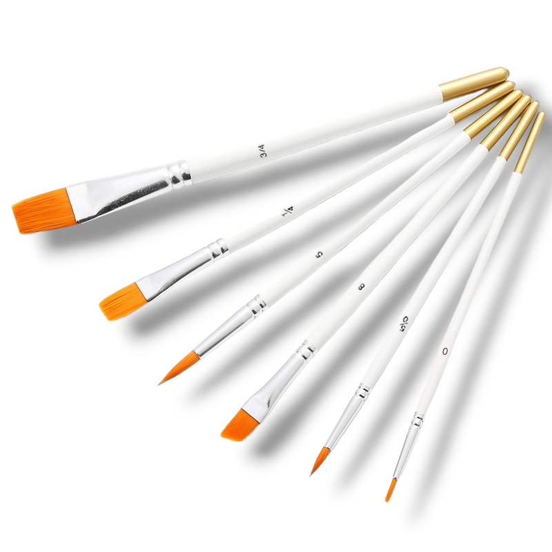 Vit Set av pensel 6pack