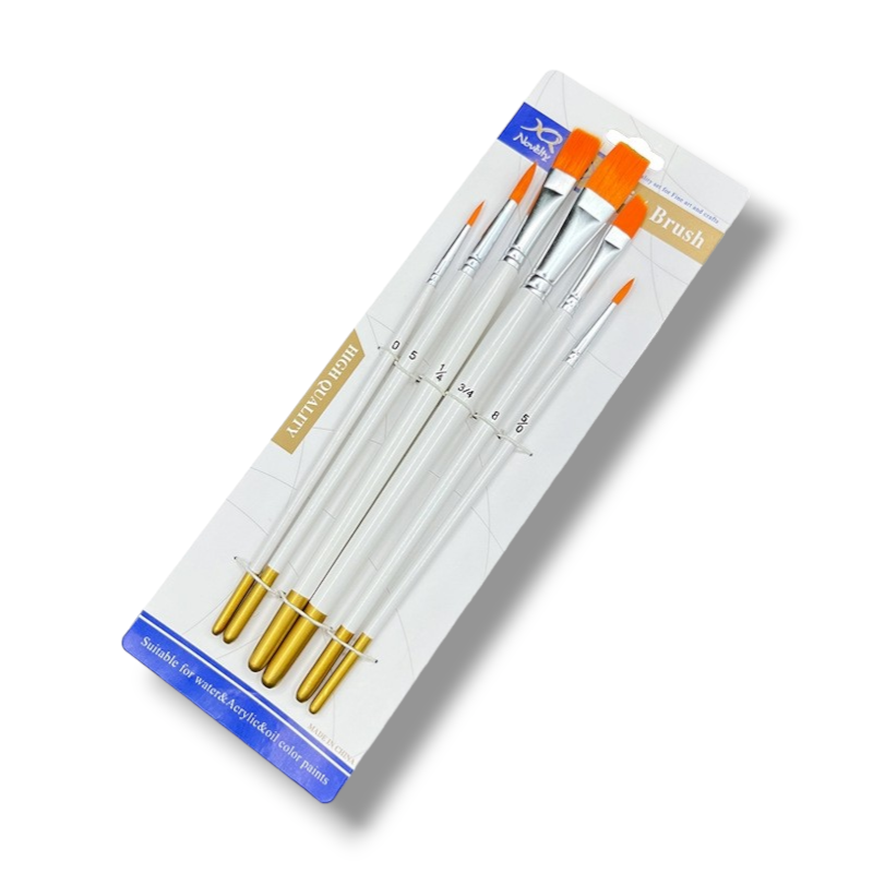 Vit Set av pensel 6pack