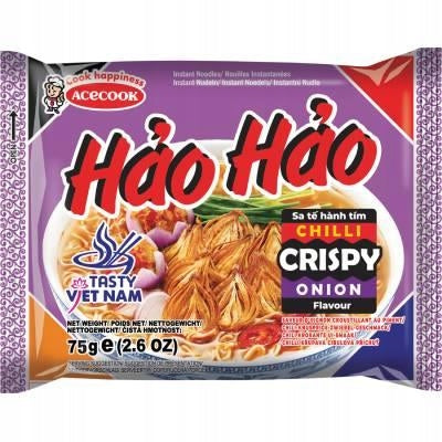Chili med Krispig Lök snabbnudlar 78g, Hao Hao