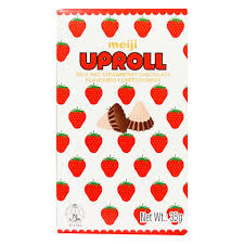 Chockladdoppade kexkon med jordgubbsmak 35g, Meiji