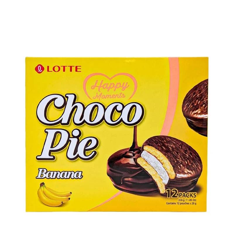 Choco Pie Bannan 12-pack 336g, Lotte