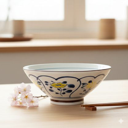 Ramen porslinskål flower 20,5cm