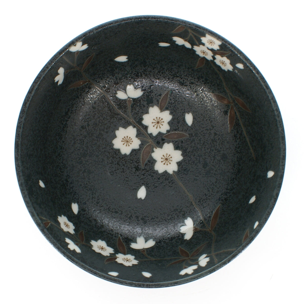 svart skål med körsbärsblomma  Ø17 cm | H9cm