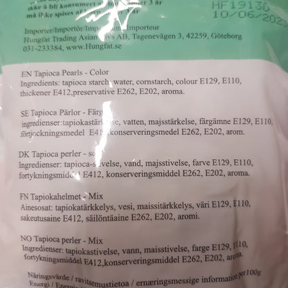 Tapioka Pärlor för bubblete Regnbåge 500g