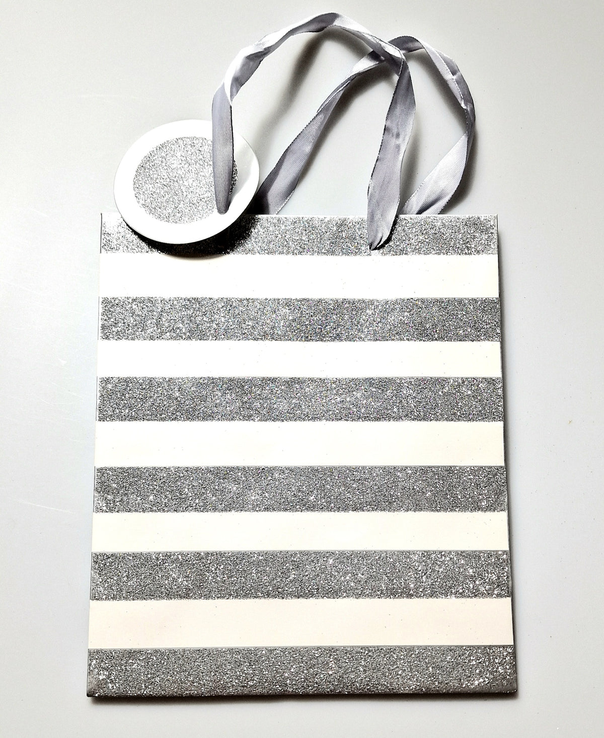 presentpåse glitter randig
