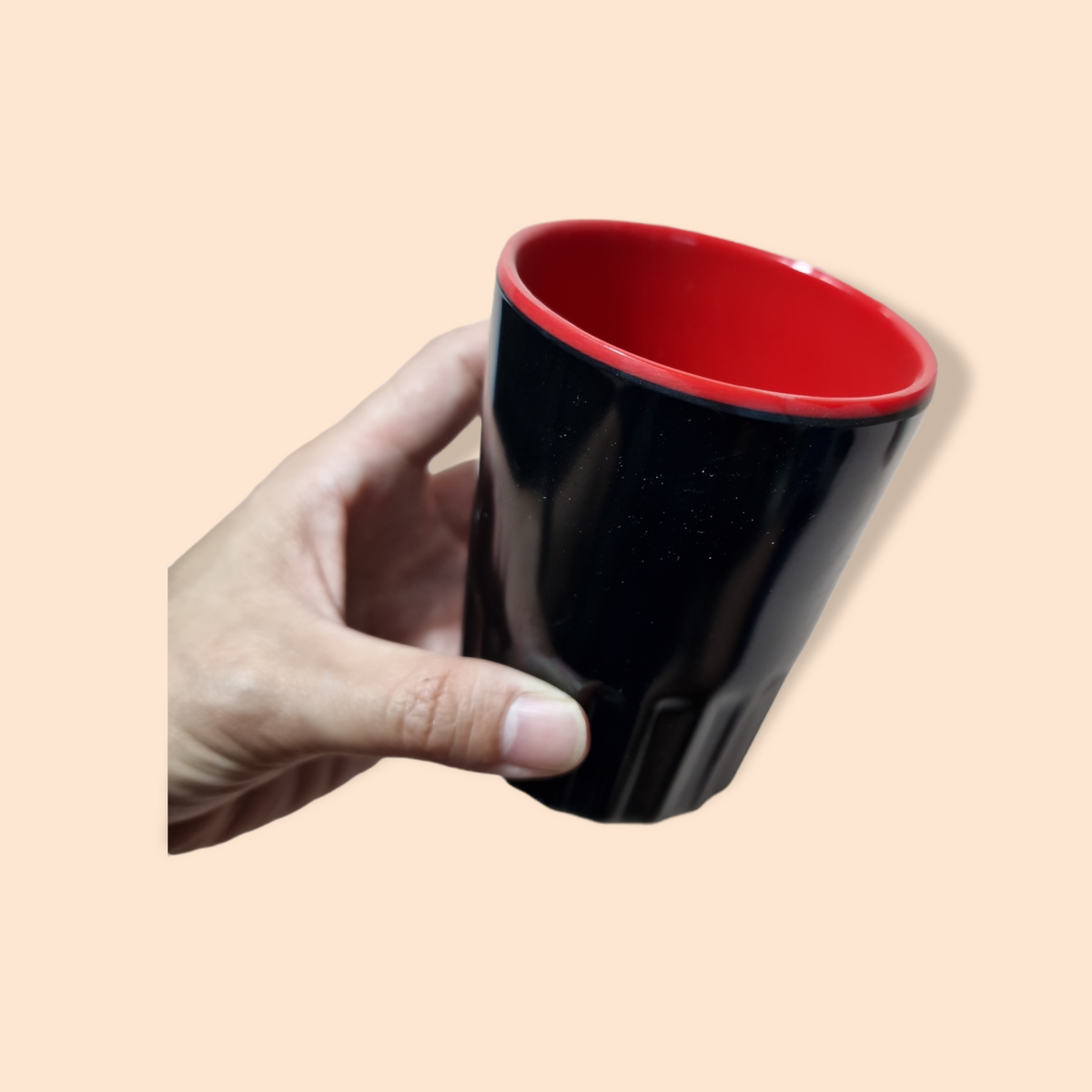 Plast Glas Svart/Röd
