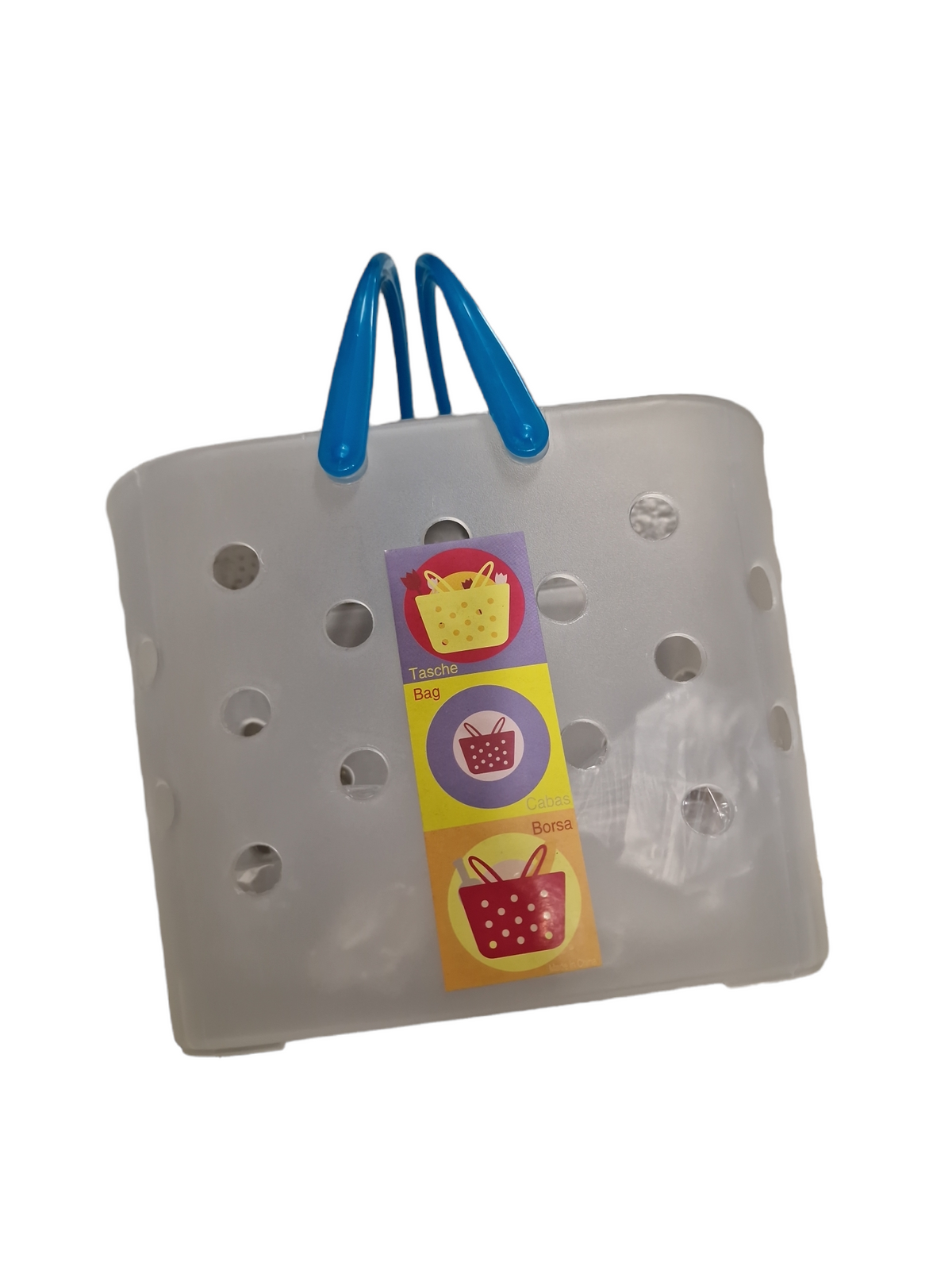 Plast Korg med Färgglad Handtag