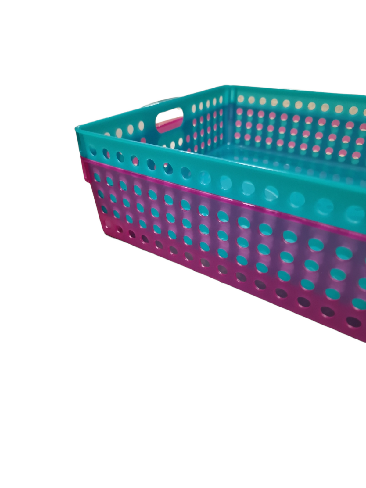 Blå eller Rosa Plast Korg