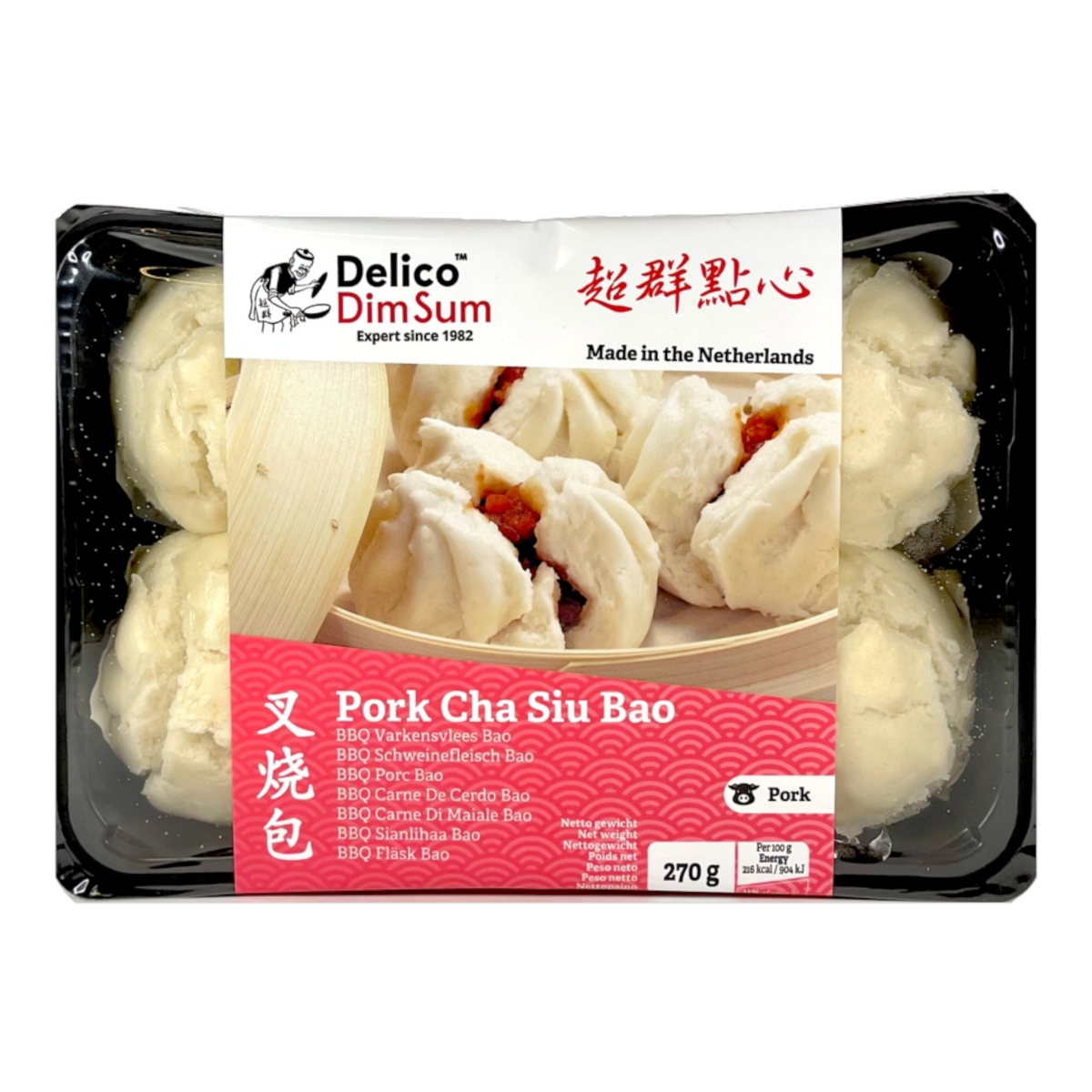 Dim Sum Fläsk Cha Siu Bao 270g, Delico