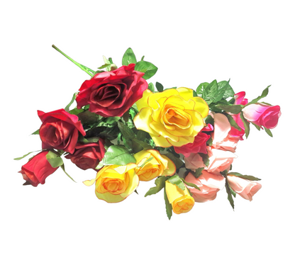 plastblomma rosor
